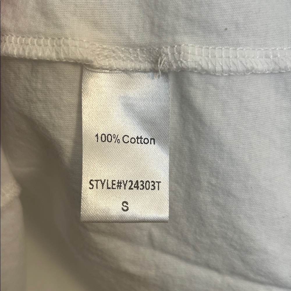 Tuckernuck White Kaia Flutter Sleeve Blouse 100% cotton natural fiber, Small - Picture 5 of 8